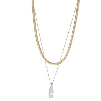 Nine West Teardrop Multi-Chain Necklace