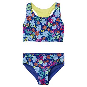 Girls 2-16 Lands' End Chlorine Resistant Reversible Sporty Bikini Swim Top & Swim Bottoms Set