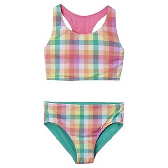 Girls 2-16 Lands' End Chlorine Resistant Reversible Sporty Bikini Swim Top & Swim Bottoms Set