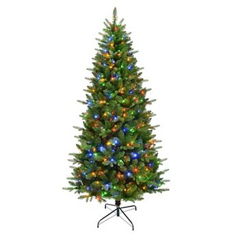 PULEO INTERNATIONAL 7.5-ft. Pre-Lit LED Artificial Christmas Tree