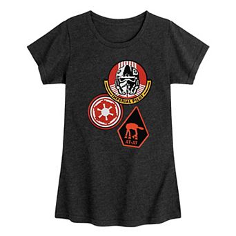 Girls 7-16 Star Wars The Mandalorian & Grogu Imperial Pilot Patches Graphic Tee