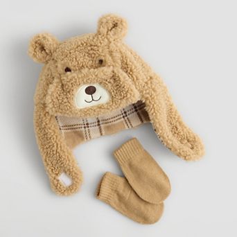 Baby & Toddler Addie & Tate 2 pc Bear Hat & Mittens Set