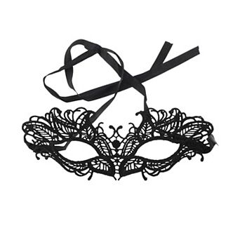 Elegant Lace Half Face Party Mask in Black for Special Occasions 1 pc
