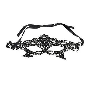 Elegant Lace Half Face Party Mask in Black for Special Occasions 1 pc