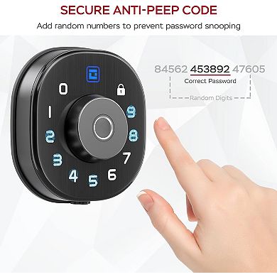 5-in-1 Aluminum Smart Pad Lock with Wi-Fi & Voice Control, Fingerprint, IC Card, Keypad, Auto-Unlock