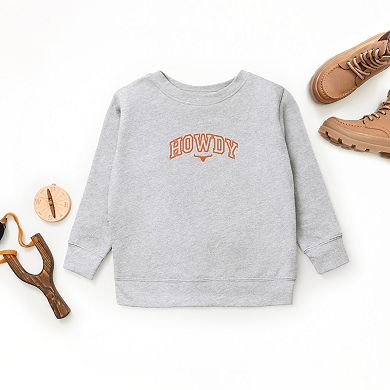 Embroidered Howdy Bull Varsity - Youth Graphic Sweatshirt