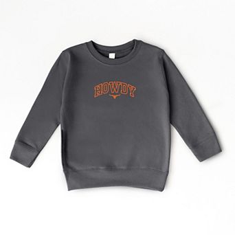 Embroidered Howdy Bull Varsity - Youth Graphic Sweatshirt