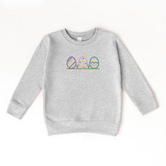 Embroidered Easter Eggs In Grass - Toddler Graphic Sweatshirt