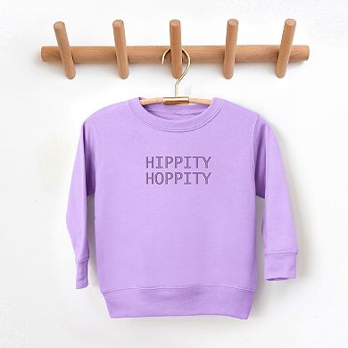 Embroidered Hippity Hoppity Stacked - Toddler Graphic Sweatshirt