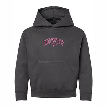Embroidered Howdy Bull Varsity - Youth Graphic Hoodie
