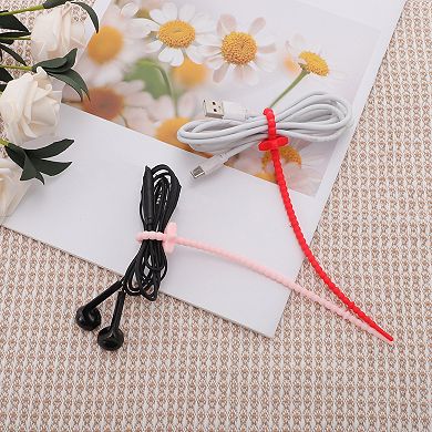 10 Pcs 8.66" Length Silicone Multipurpose Strap Ties