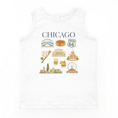 Chicago Watercolor Collage - Youth Tank Top
