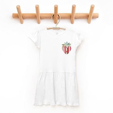 Strawberry Faux Patchwork - Toddler Graphic Dress