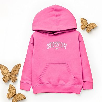 Embroidered Howdy Bull Varsity - Youth Graphic Hoodie