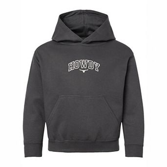 Embroidered Howdy Bull Varsity - Youth Graphic Hoodie