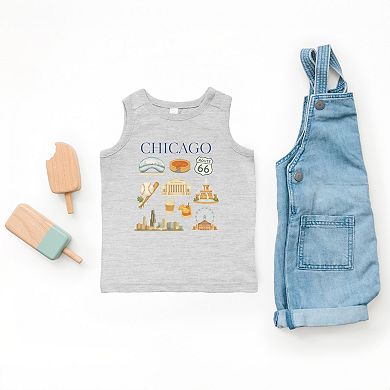 Chicago Watercolor Collage - Toddler Graphic Tank