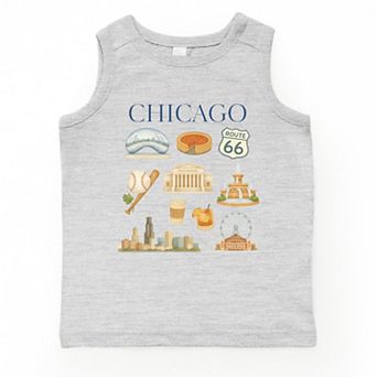 Chicago Watercolor Collage - Toddler Graphic Tank