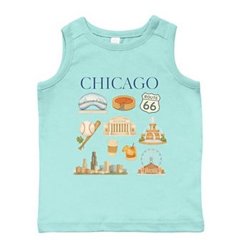Chicago Watercolor Collage - Toddler Graphic Tank