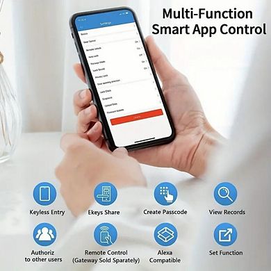 5-in-1 Aluminum Smart Pad Lock with Wi-Fi & Voice Control, Fingerprint, IC Card, Keypad, Auto-Unlock