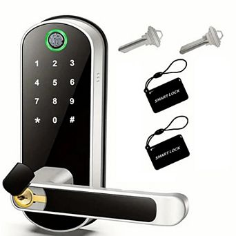5-in-1 Aluminum Smart Pad Lock with Wi-Fi & Voice Control, Fingerprint, IC Card, Keypad, Auto-Unlock