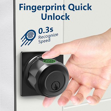 3-in-1 Aluminum Smart Lock Knob with Wi-Fi & Voice Control, Fingerprint, Auto-Unlock & Quiet Mode
