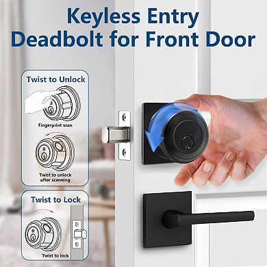 3-in-1 Aluminum Smart Lock Knob with Wi-Fi & Voice Control, Fingerprint, Auto-Unlock & Quiet Mode