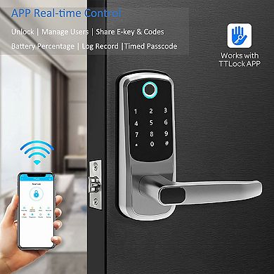 5-in-1 Aluminum Smart Pad Lock with Wi-Fi Control, Fingerprint, IC Card, Keypad, Key & Auto-Unlock