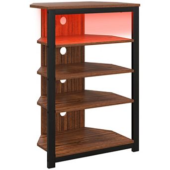 HOMCOM TV Stand with 4 tier Storage Shelves and Steel Frame