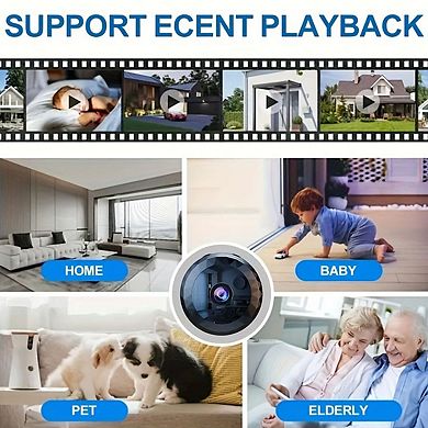 Round Security Camera - 1080P HD Indoor/Outdoor Surveillance (with Night Vision)