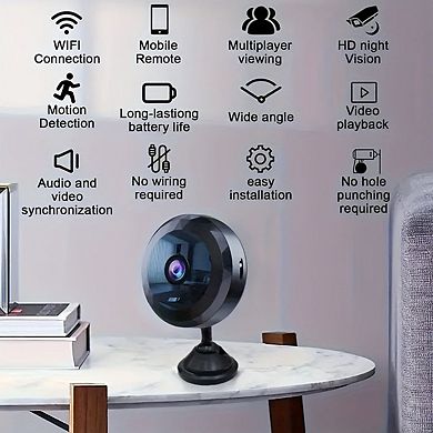 Round Security Camera - 1080P HD Indoor/Outdoor Surveillance (with Night Vision)