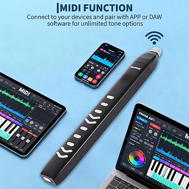 Bluetooth MIDI Electronic Wind Instrument - Portable Digital Wind Controller w/10 Musical Tones