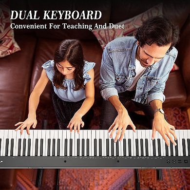 88-key Portable Keyboard, Includes Pedal, Power Adapter & Carrying Case, w/Stand