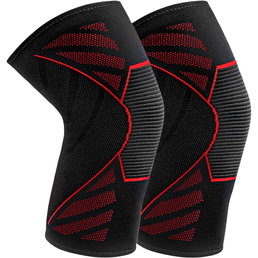 Running Knee Compression Sleeves 2 Pc with Reinforced Support Panel and ...