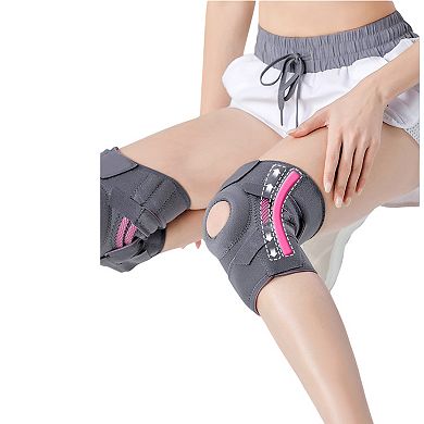 Open Patella Knee Brace 1 Pc with Gel Stabilizer Ring, Side Support Stays and Adjustable Compression