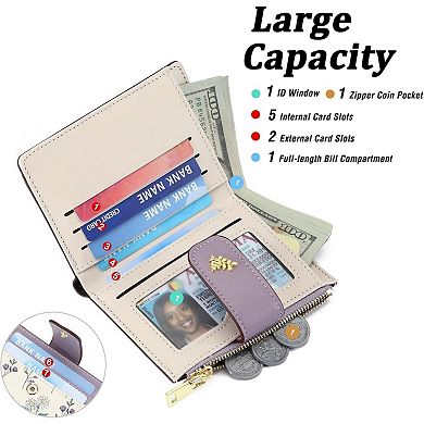 Minimalist Slim RFID Wallet for Women - Lightweight, Fits Pocket/Purse, RFID Blocking