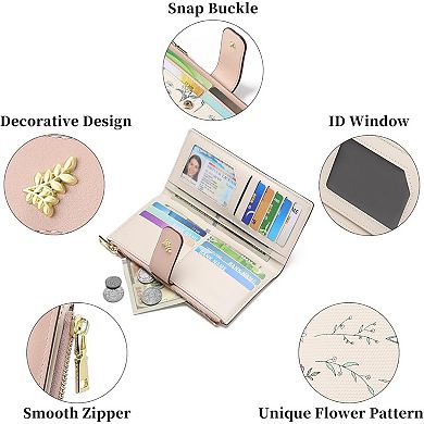 Women’s RFID Blocking Wallet - Large Capacity Vegan Leather, Lightweight for Travel & Daily