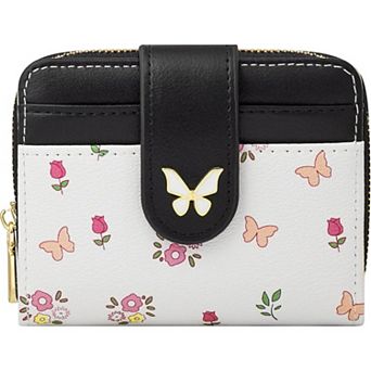 Women’s Floral Wallet - RFID Purse Compact for Travel/Commute, 5 Card Slots & Zipper Coin Pocket