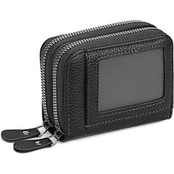 RFID Blocking Credit Card Holder for Women,PU Leather Wallet with ID Window