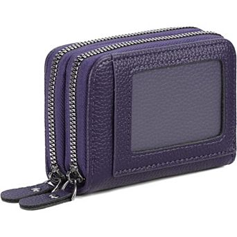 RFID Blocking Credit Card Holder for Women,PU Leather Wallet with ID Window