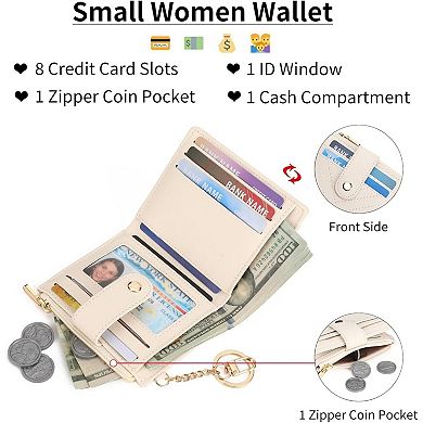 RFID Blocking Wallet for Women, Small Card Holder with Coin Pocket, Lightweight