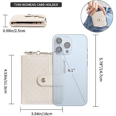 RFID Blocking Wallet for Women, Small Card Holder with Coin Pocket, Lightweight