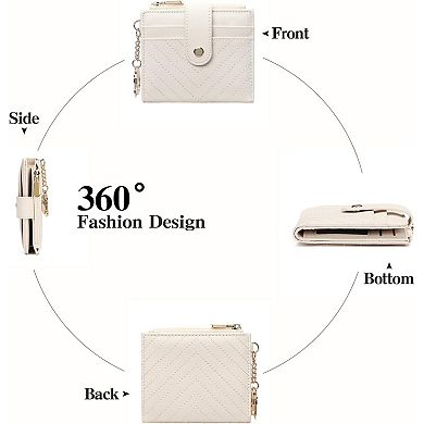 RFID Blocking Wallet for Women, Small Card Holder with Coin Pocket, Lightweight