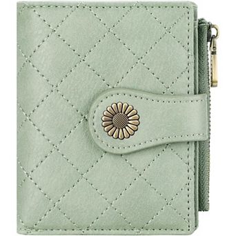 Small Wallet for Women - Bifold Compact Card Holder with Zipper Coin Pocket