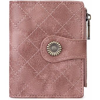 Small Wallet for Women - Bifold Compact Card Holder with Zipper Coin Pocket