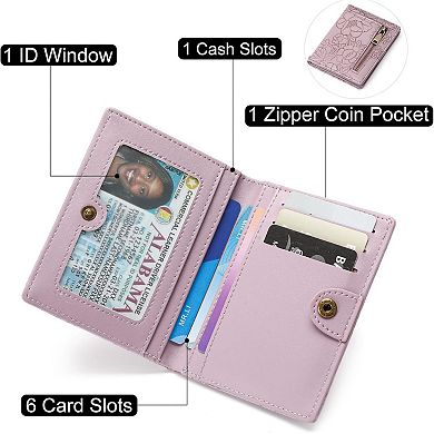 Small Wallets for Women Slim, RFID Blocking Mini Credit Card Holder Easy to Use for Daily, Shopping