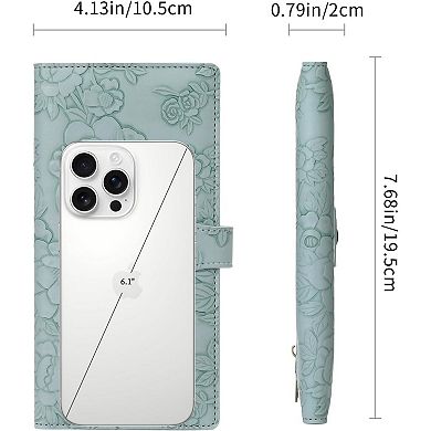 Women's Slim RFID Blocking Wallet,Large Capacity Long Bifold Clutch, Simple Lightweight Card Holder