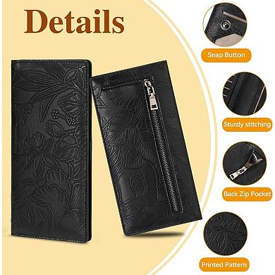 Women's Slim RFID Blocking Wallet, Simple PU Leather Card Holder for Daily Use