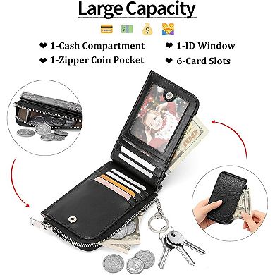 Women's RFID Slim Credit Card Holder,PU Leather Wallet for Daily & Travel Use