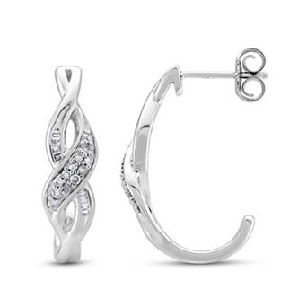 Rhodium Over Sterling Silver 1/5 Carat T.W. Diamond Twist Earrings