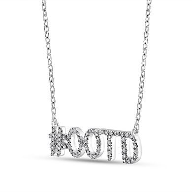 Womens SS 1/8 Carat T.W. Lab Grown Diamond OOTD Pendant Necklace